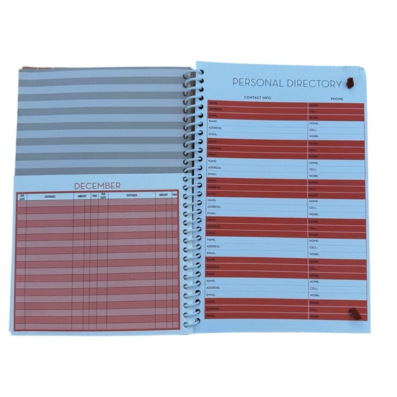 Home Finance Bill Organizer Monthly Budget Planner pockets book NEW - Picture 6 of 8